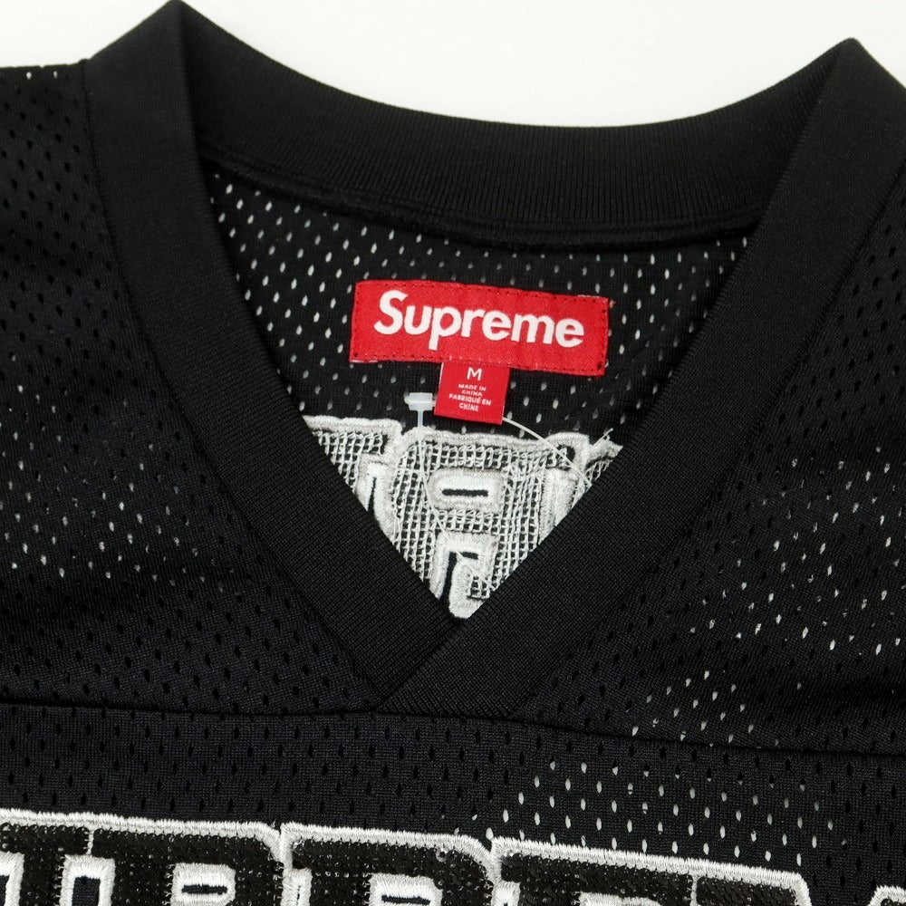 【中古】シュプリーム Supreme 2025年秋冬 Sequin Football Jersey フットボールジャージー ブラック【 M 】【 状態ランクA 】【 メンズ 】