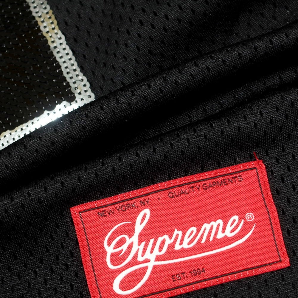 【中古】シュプリーム Supreme 2025年秋冬 Sequin Football Jersey フットボールジャージー ブラック【 M 】【 状態ランクA 】【 メンズ 】