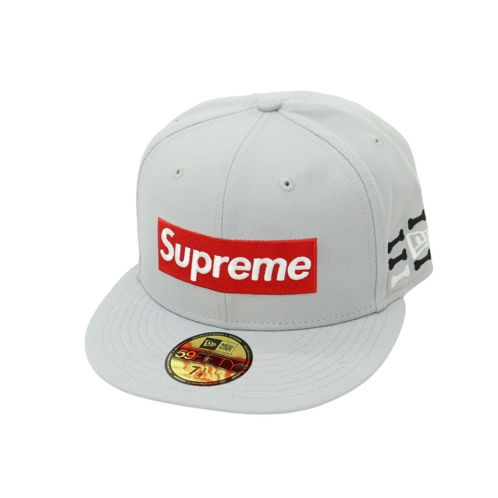 【中古】シュプリーム Supreme 2025年秋冬 Bones Box Logo New Era ポリエステル ベースボールキャップ グレー【 7 3/8 】【 状態ランクA 】【 メンズ 】