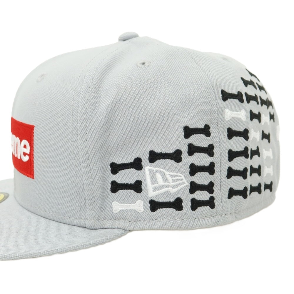 【中古】シュプリーム Supreme 2025年秋冬 Bones Box Logo New Era ポリエステル ベースボールキャップ グレー【 7 3/8 】【 状態ランクA 】【 メンズ 】