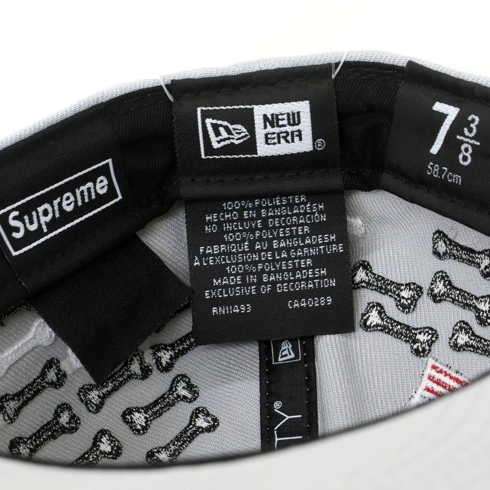 【中古】シュプリーム Supreme 2025年秋冬 Bones Box Logo New Era ポリエステル ベースボールキャップ グレー【 7 3/8 】【 状態ランクA 】【 メンズ 】