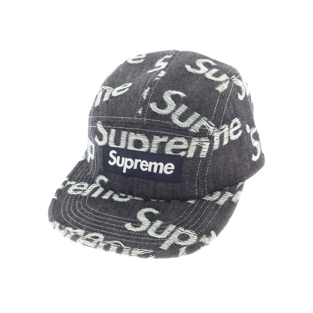 【中古】シュプリーム Supreme 2025年秋冬 Jacquard Logos Denim Camp Cap ベースボールキャップ ダークネイビー【 ONE SIZE(58cm) 】【 状態ランクA 】【 メンズ 】