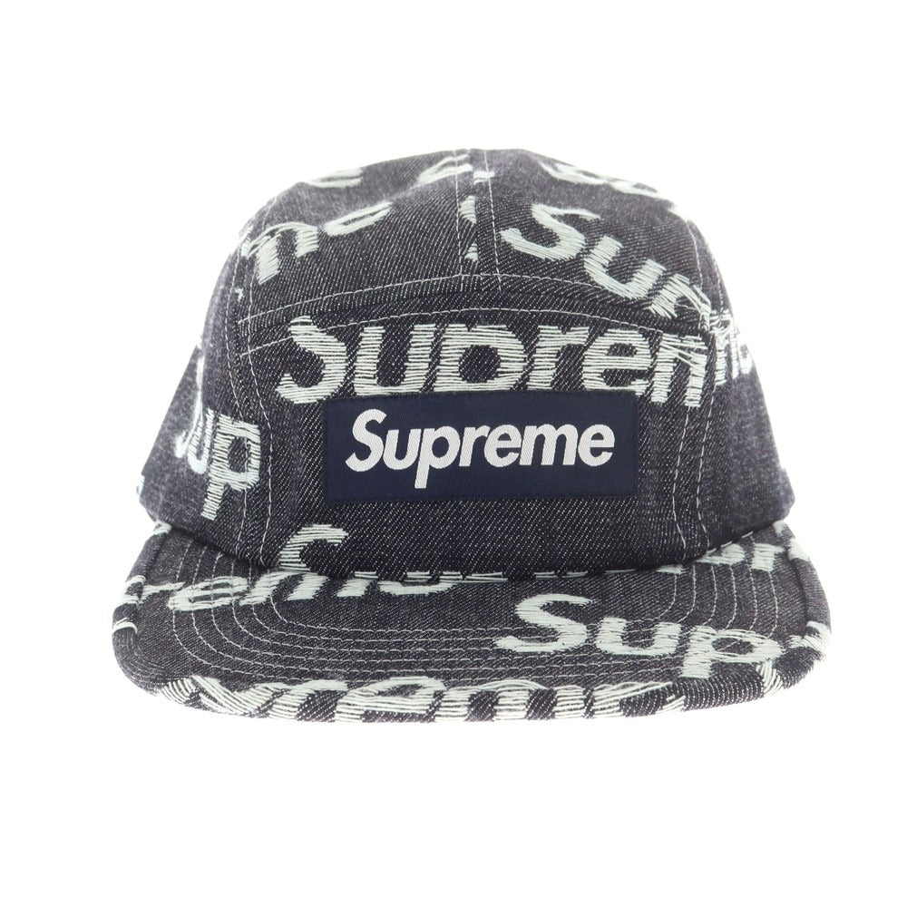 【中古】シュプリーム Supreme 2025年秋冬 Jacquard Logos Denim Camp Cap ベースボールキャップ ダークネイビー【 ONE SIZE(58cm) 】【 状態ランクA 】【 メンズ 】