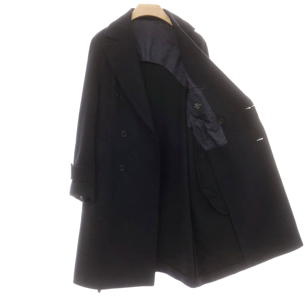 【中古】ティト アレグレット TITO ALLEGRETTO ウールカシミヤ ダブルブレストコート ダークネイビー【 44 】【 状態ランクB 】【 メンズ 】