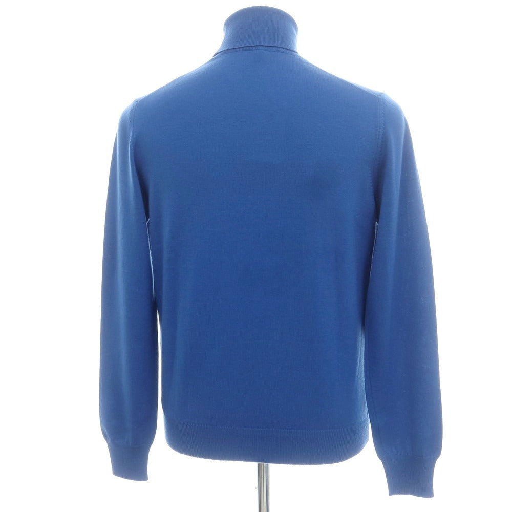 【中古】グランサッソ GRAN SASSO ハイゲージウール タートルネックニット ブルー【 46 】【 状態ランクB 】【 メンズ 】
