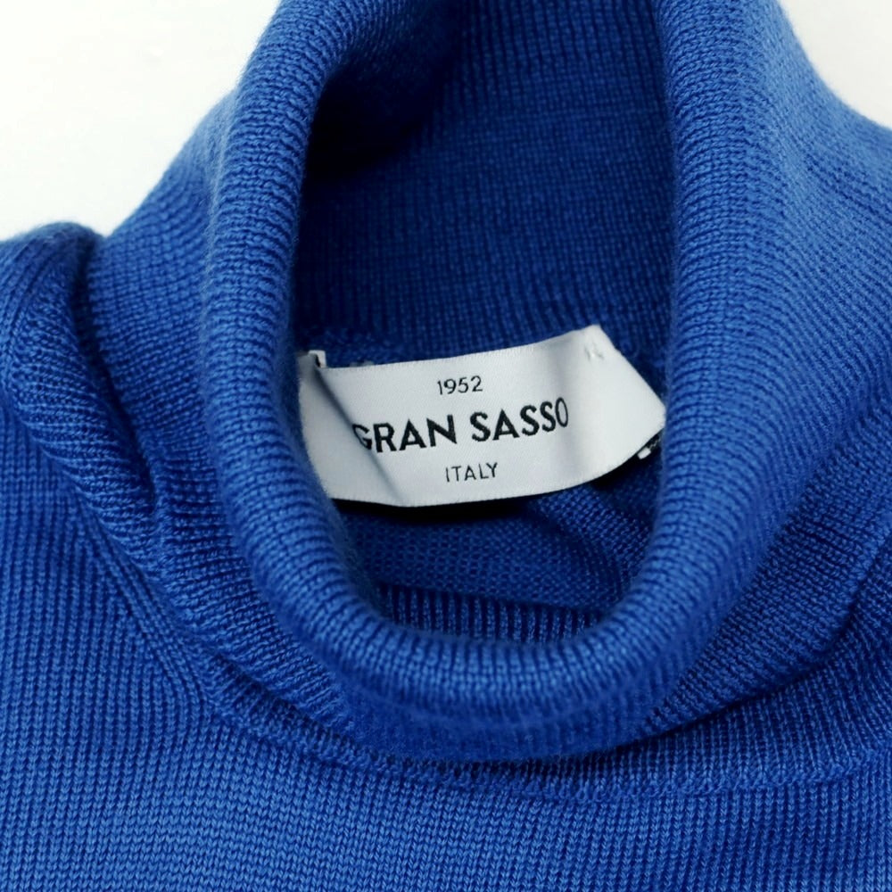 【中古】グランサッソ GRAN SASSO ハイゲージウール タートルネックニット ブルー【 46 】【 状態ランクB 】【 メンズ 】