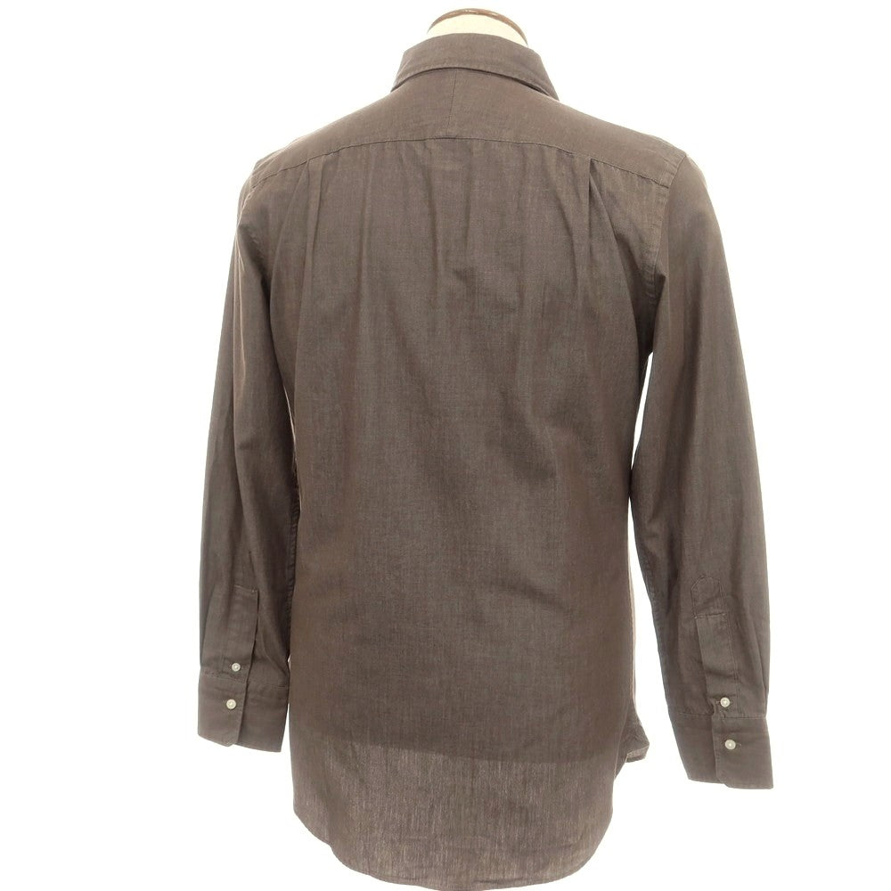 【中古】ユニバーサルランゲージ UNIVERSAL LANGUAGE コットン セミワイドカラー カジュアルシャツ アッシュブラウン【 M 】【 状態ランクB 】【 メンズ 】