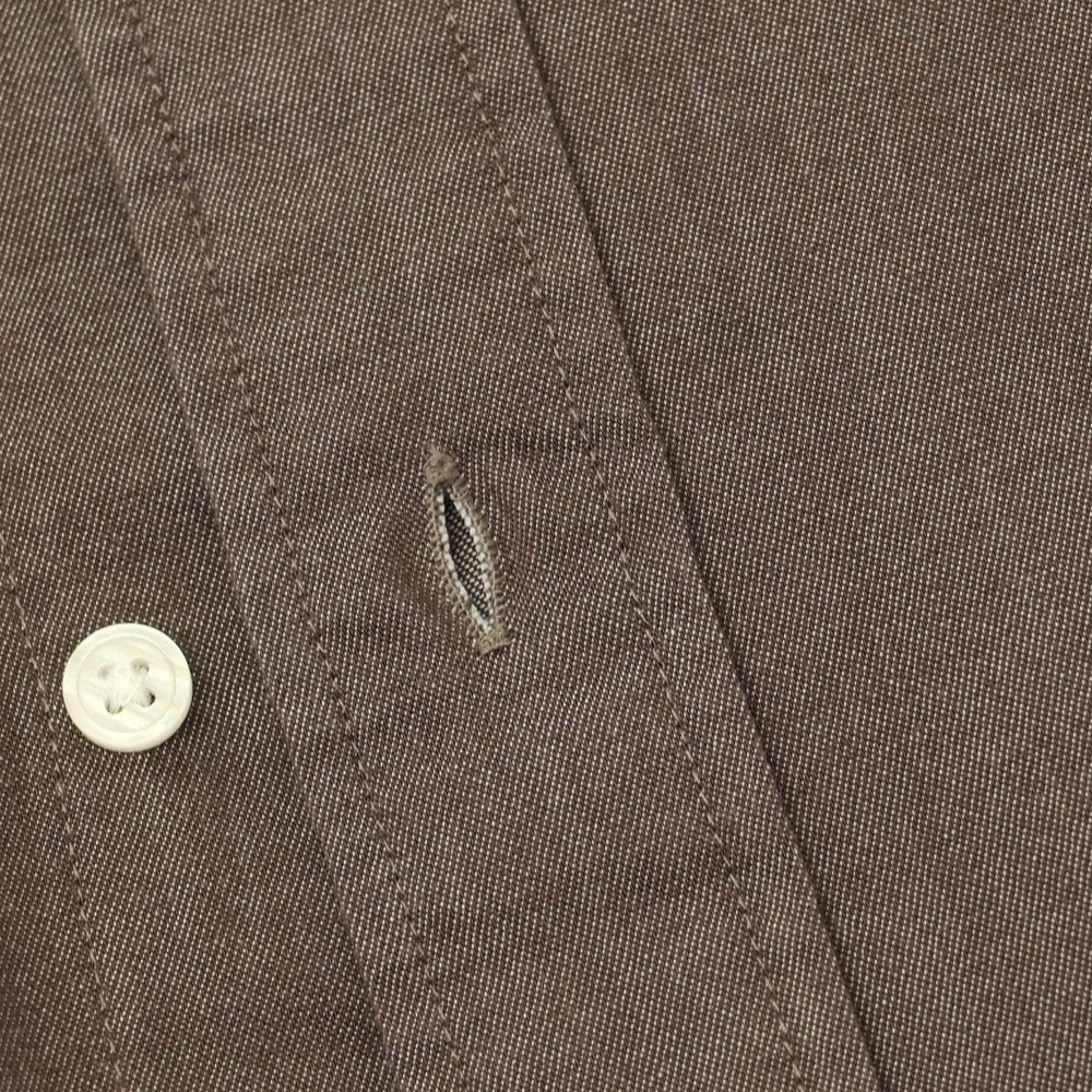 【中古】ユニバーサルランゲージ UNIVERSAL LANGUAGE コットン セミワイドカラー カジュアルシャツ アッシュブラウン【 M 】【 状態ランクB 】【 メンズ 】