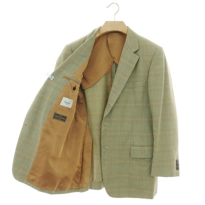 【中古】バタクハウスカット batak house cut コットン チェック 3B テーラードジャケット グリーンxマルチカラー【 表記なし（M位） 】【 状態ランクC 】【 メンズ 】