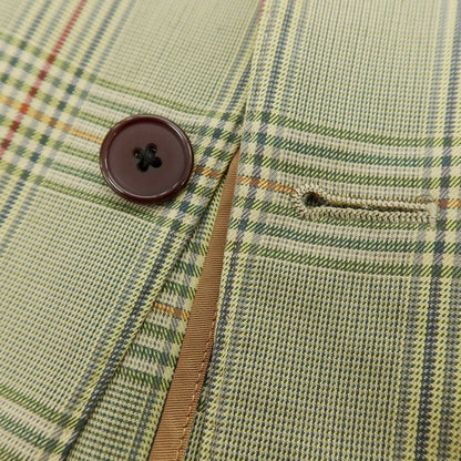 【中古】バタクハウスカット batak house cut コットン チェック 3B テーラードジャケット グリーンxマルチカラー【 表記なし（M位） 】【 状態ランクC 】【 メンズ 】