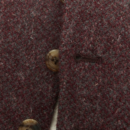 【中古】バタクハウスカット batak house cut ハリスツイード カジュアル系ジレ ボルドー【 サイズ表記なし（M位） 】【 状態ランクB 】【 メンズ 】