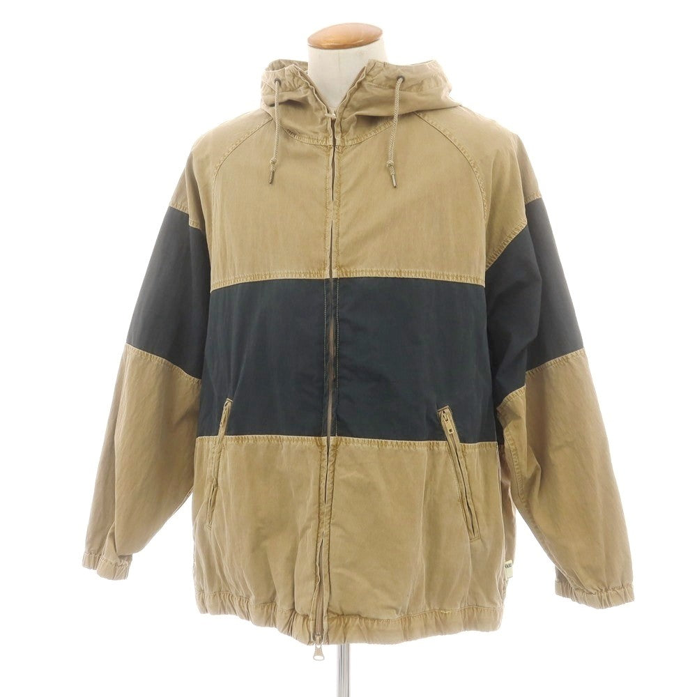 【中古】エスエスズィー SSZ コットンナイロン フーデッド シェルジャケット ベージュxダークグリーン【 Ｍ 】【 状態ランクB 】【 メンズ 】