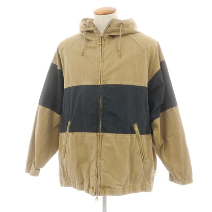 【中古】エスエスズィー SSZ コットンナイロン フーデッド シェルジャケット ベージュxダークグリーン【 Ｍ 】【 状態ランクB 】【 メンズ 】