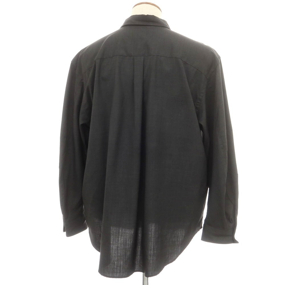 【中古】エスエスズィー SSZ 2025年秋冬 ウール レギュラーカラー カジュアルシャツ ダークグレー【 M 】【 状態ランクA 】【 メンズ 】