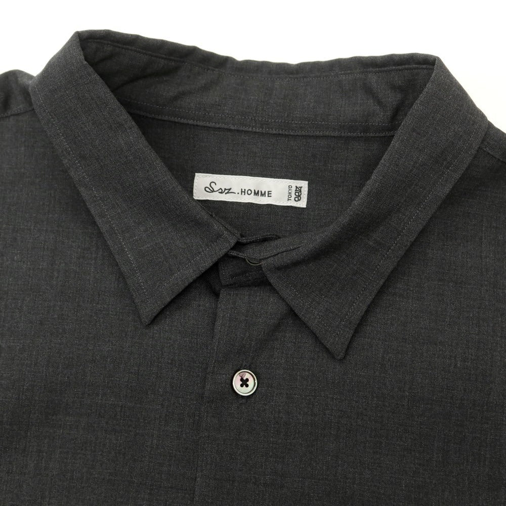 【中古】エスエスズィー SSZ 2025年秋冬 ウール レギュラーカラー カジュアルシャツ ダークグレー【 M 】【 状態ランクA 】【 メンズ 】