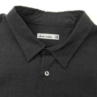 【中古】エスエスズィー SSZ 2025年秋冬 ウール レギュラーカラー カジュアルシャツ ダークグレー【 M 】【 状態ランクA 】【 メンズ 】