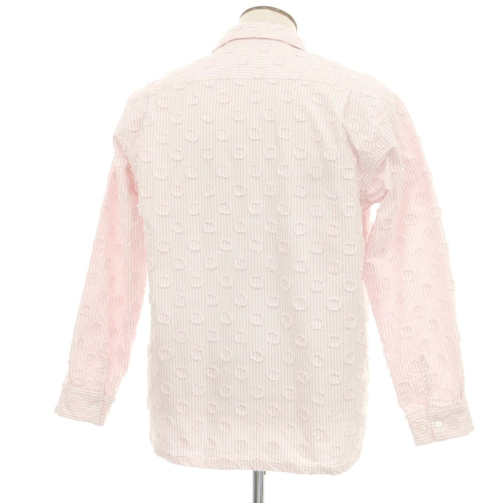【中古】ビームスプラス BEAMS PLUS 2025年秋冬 バーンアウトドット キャンディストライプ オープンカラー カジュアルシャツ ピンクxホワイト【 L 】【 状態ランクA 】【 メンズ 】