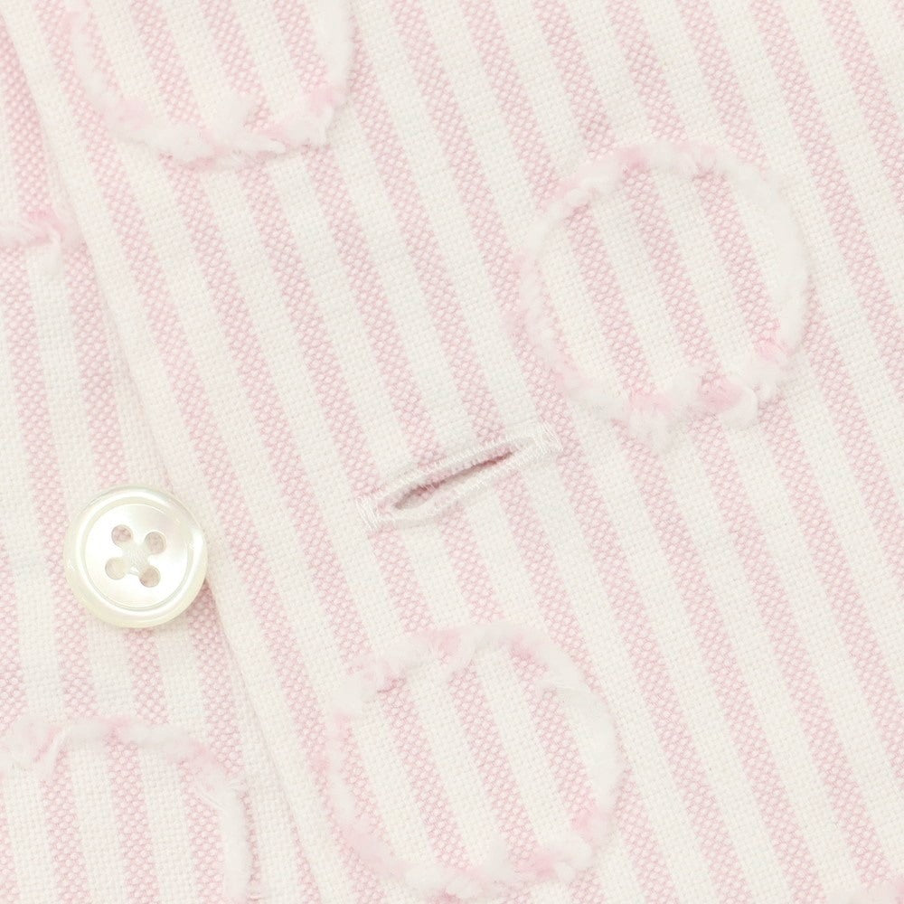 【中古】ビームスプラス BEAMS PLUS 2025年秋冬 バーンアウトドット キャンディストライプ オープンカラー カジュアルシャツ ピンクxホワイト【 L 】【 状態ランクA 】【 メンズ 】