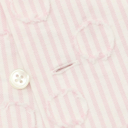 【中古】ビームスプラス BEAMS PLUS 2025年秋冬 バーンアウトドット キャンディストライプ オープンカラー カジュアルシャツ ピンクxホワイト【 L 】【 状態ランクA 】【 メンズ 】