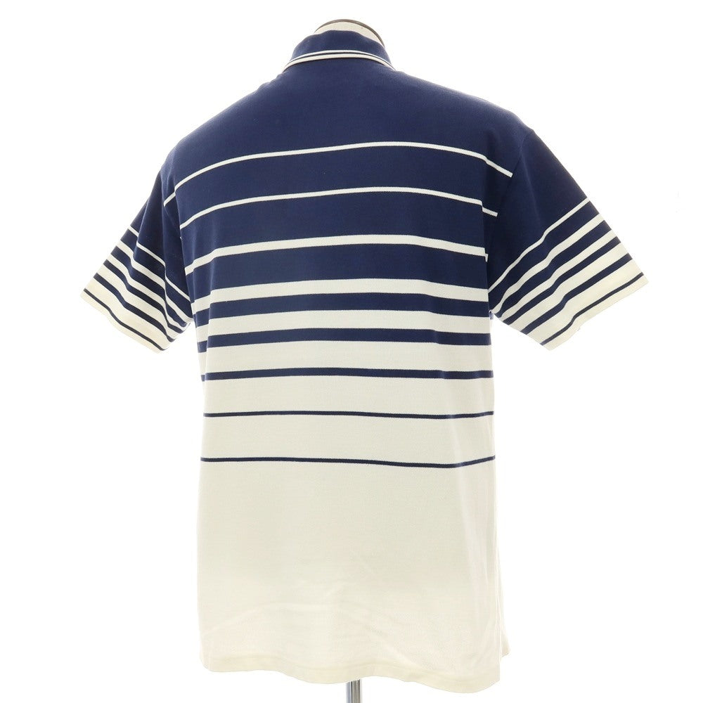 【中古】フレッドペリー FRED PERRY BEAMS別注 コットン ボーダー 半袖ポロシャツ ネイビーxオフホワイト【サイズL】【 状態ランクB 】【 メンズ 】