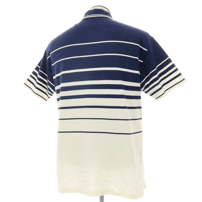 【中古】フレッドペリー FRED PERRY BEAMS別注 コットン ボーダー 半袖ポロシャツ ネイビーxオフホワイト【サイズL】【 状態ランクB 】【 メンズ 】