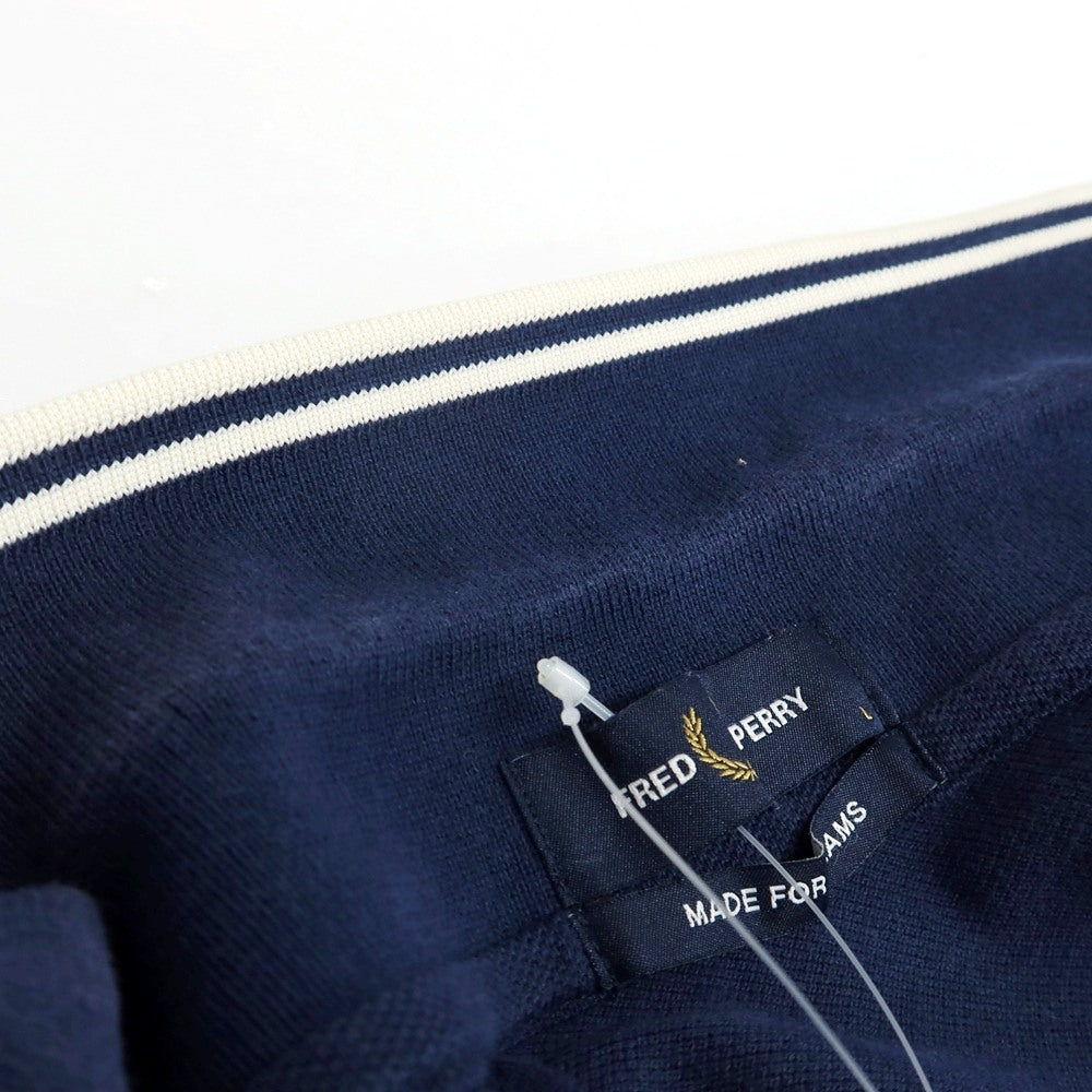 【中古】フレッドペリー FRED PERRY BEAMS別注 コットン ボーダー 半袖ポロシャツ ネイビーxオフホワイト【サイズL】【 状態ランクB 】【 メンズ 】
