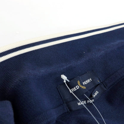 【中古】フレッドペリー FRED PERRY BEAMS別注 コットン ボーダー 半袖ポロシャツ ネイビーxオフホワイト【サイズL】【 状態ランクB 】【 メンズ 】