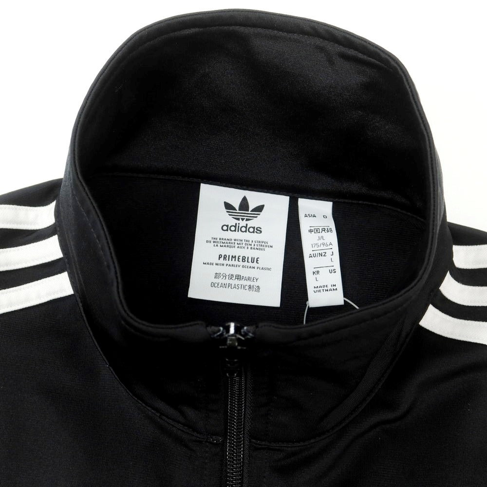 【中古】アディダス adidas スリーストライプス ポリエステル ジャージ ブラック【サイズL】【 状態ランクB 】【 メンズ 】[CPD]