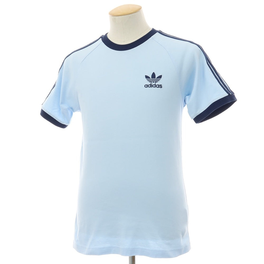 【中古】アディダス adidas コットン クルーネック 半袖Ｔシャツ ライトブルーxネイビー【サイズJPN：S】【 状態ランクB 】【 メンズ 】