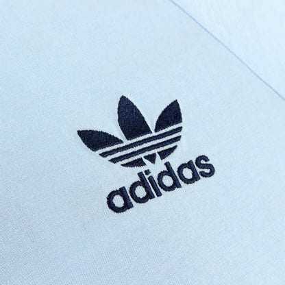 【中古】アディダス adidas コットン クルーネック 半袖Ｔシャツ ライトブルーxネイビー【サイズJPN：S】【 状態ランクB 】【 メンズ 】