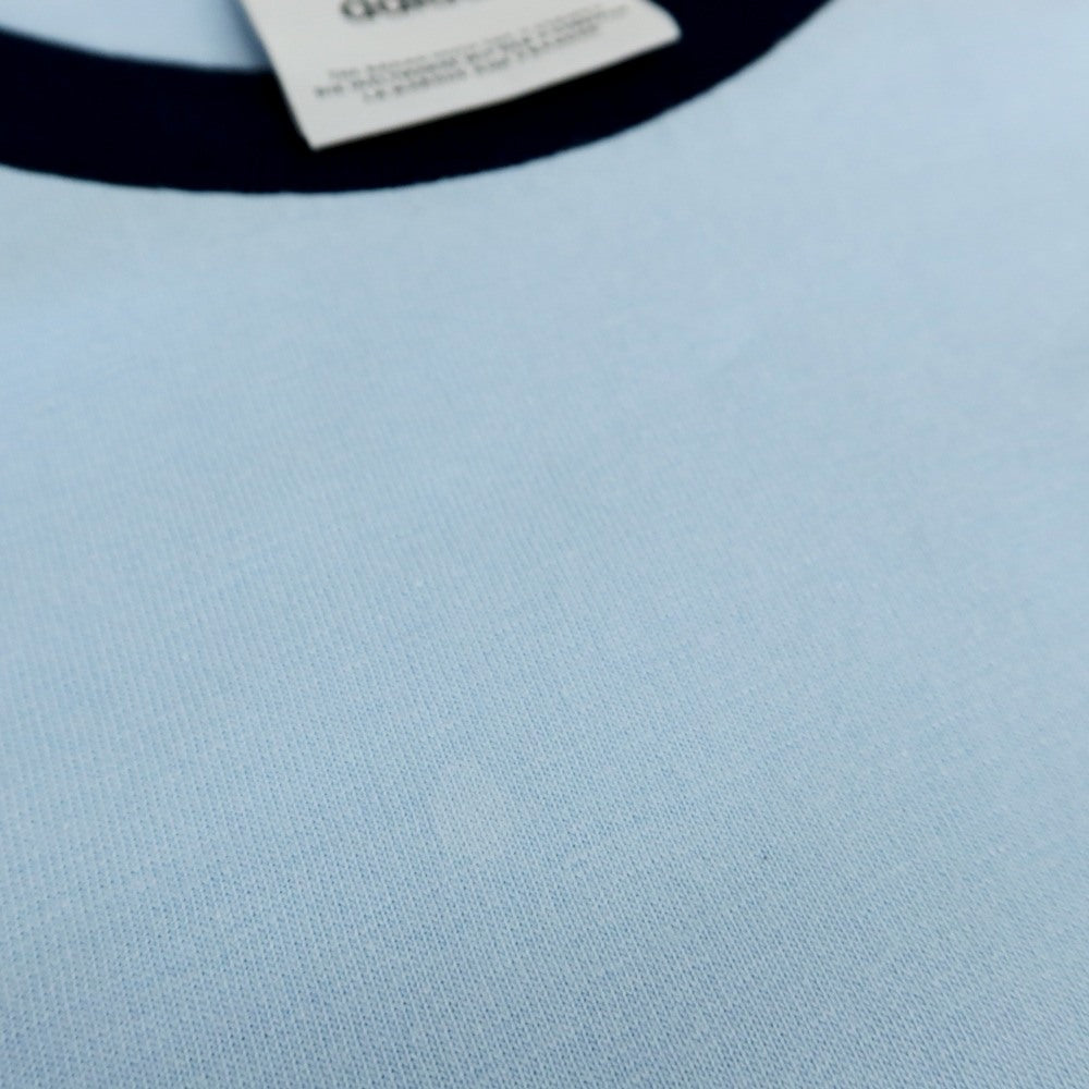 【中古】アディダス adidas コットン クルーネック 半袖Ｔシャツ ライトブルーxネイビー【サイズJPN：S】【 状態ランクB 】【 メンズ 】