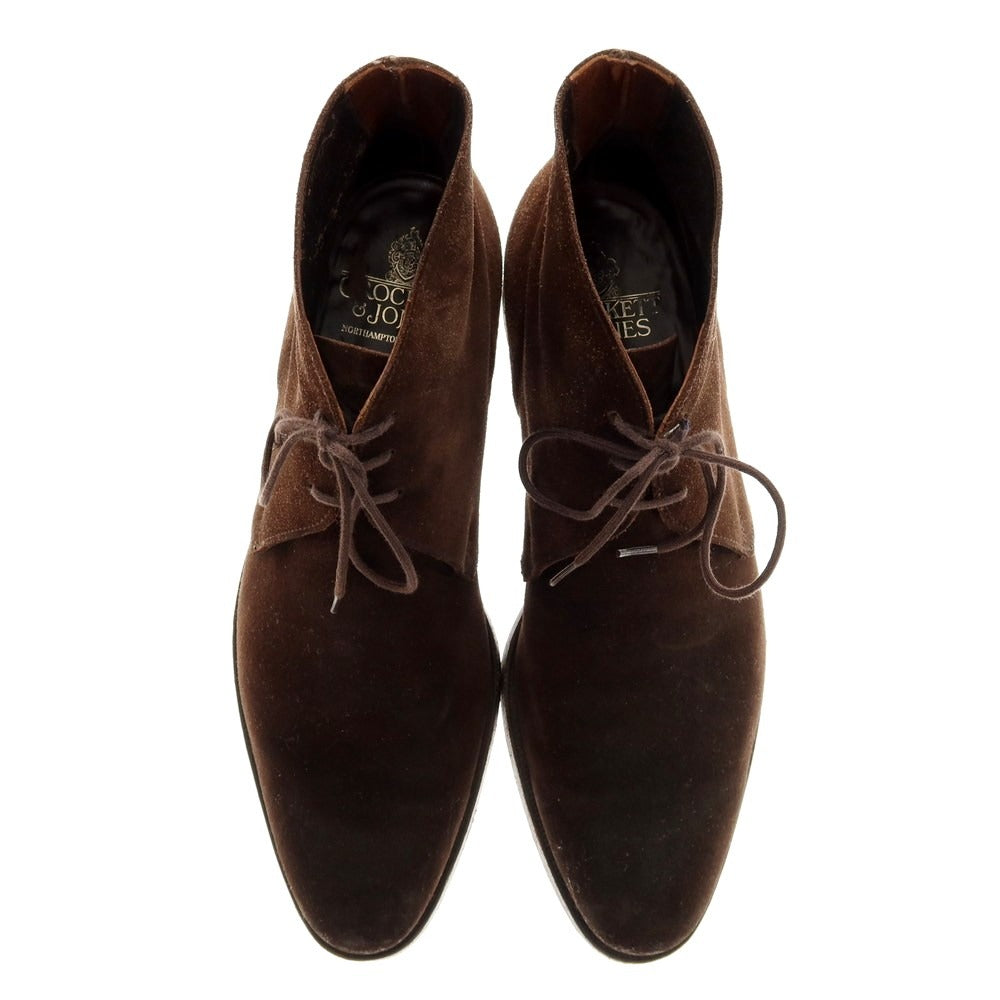 【中古】クロケットアンドジョーンズ CROCKETT&amp;JONES CHAKKA スエード チャッカブーツ ダークブラウン【 6 1/2E 】【 状態ランクD 】【 メンズ 】