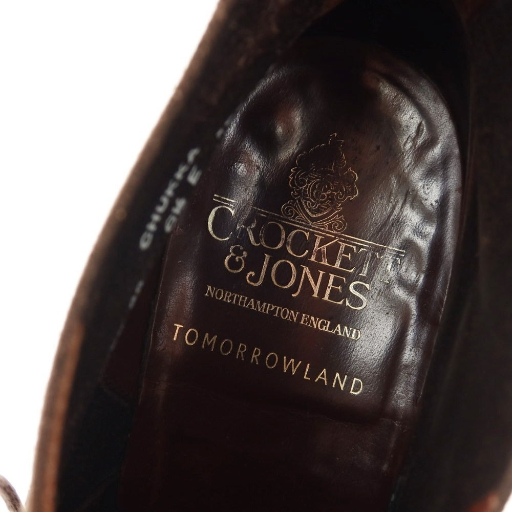 【中古】クロケットアンドジョーンズ CROCKETT&amp;JONES CHAKKA スエード チャッカブーツ ダークブラウン【 6 1/2E 】【 状態ランクD 】【 メンズ 】