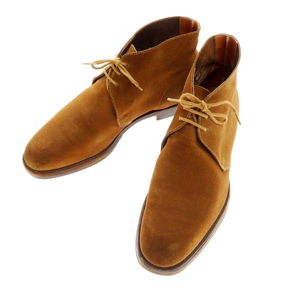 【中古】クロケットアンドジョーンズ CROCKETT&amp;JONES CHAKKA スエード チャッカブーツ ライトブラウン【 6 1/2E 】【 状態ランクD 】【 メンズ 】