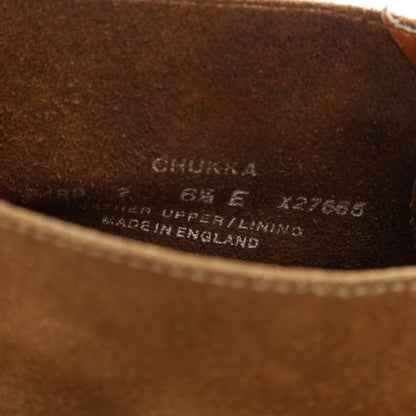 【中古】クロケットアンドジョーンズ CROCKETT&amp;JONES CHAKKA スエード チャッカブーツ ライトブラウン【 6 1/2E 】【 状態ランクD 】【 メンズ 】