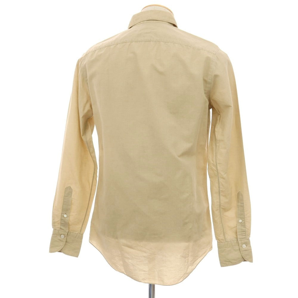 【中古】フィナモレ Finamore コットンリネン ワイドカラー カジュアルシャツ ベージュ【サイズ38】【 状態ランクB 】【 メンズ 】