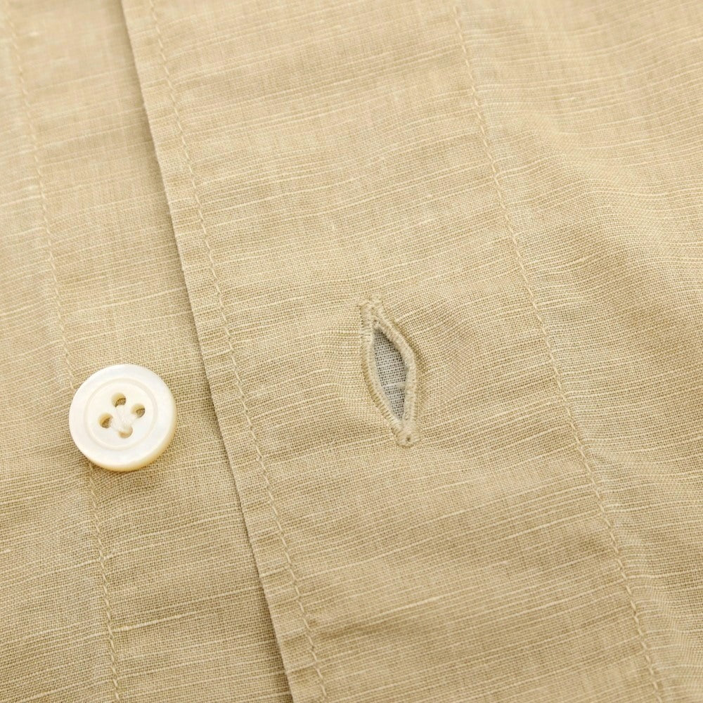 【中古】フィナモレ Finamore コットンリネン ワイドカラー カジュアルシャツ ベージュ【サイズ38】【 状態ランクB 】【 メンズ 】