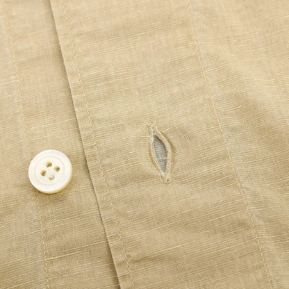 【中古】フィナモレ Finamore コットンリネン ワイドカラー カジュアルシャツ ベージュ【サイズ38】【 状態ランクB 】【 メンズ 】