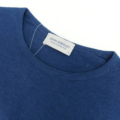 【中古】ジョンスメドレー JOHN SMEDLEY ハイゲージ シーアイランドコットン クルーネック 半袖 プルオーバーニット ダークブルー【サイズS】【 状態ランクB 】【 メンズ 】