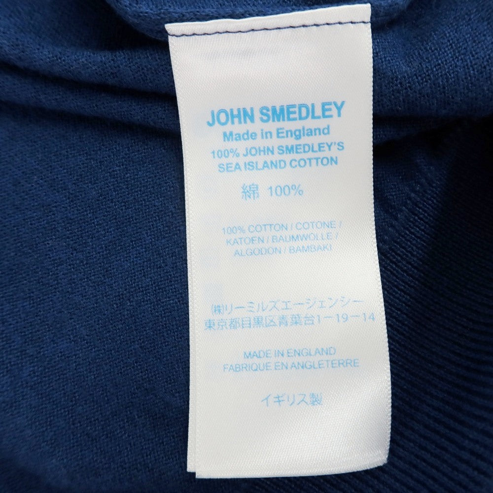 【中古】ジョンスメドレー JOHN SMEDLEY ハイゲージ シーアイランドコットン クルーネック 半袖 プルオーバーニット ダークブルー【サイズS】【 状態ランクB 】【 メンズ 】