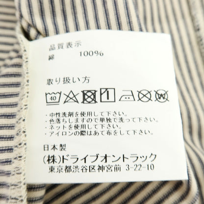 【中古】アボンタージ A VONTADE コットン ボーダー クルーネック 半袖ポケットTシャツ ベージュxネイビー【サイズM】【 状態ランクA 】【 メンズ 】