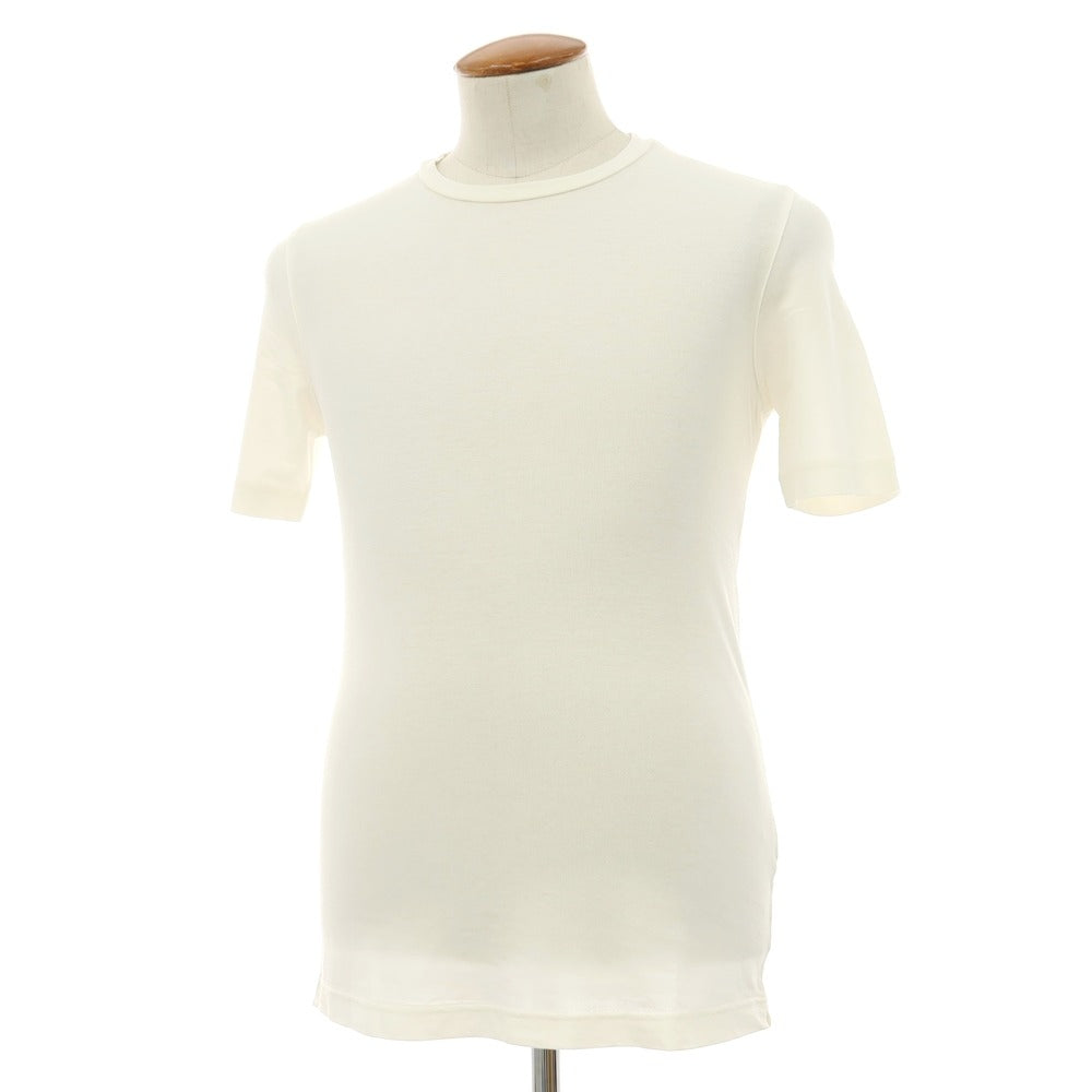 【中古】フィリッポ デ ローレンティス FILIPPO DE LAURENTIIS クレープコットン クルーネック 半袖Ｔシャツ アイボリー【サイズ46】【 状態ランクA 】【 メンズ 】