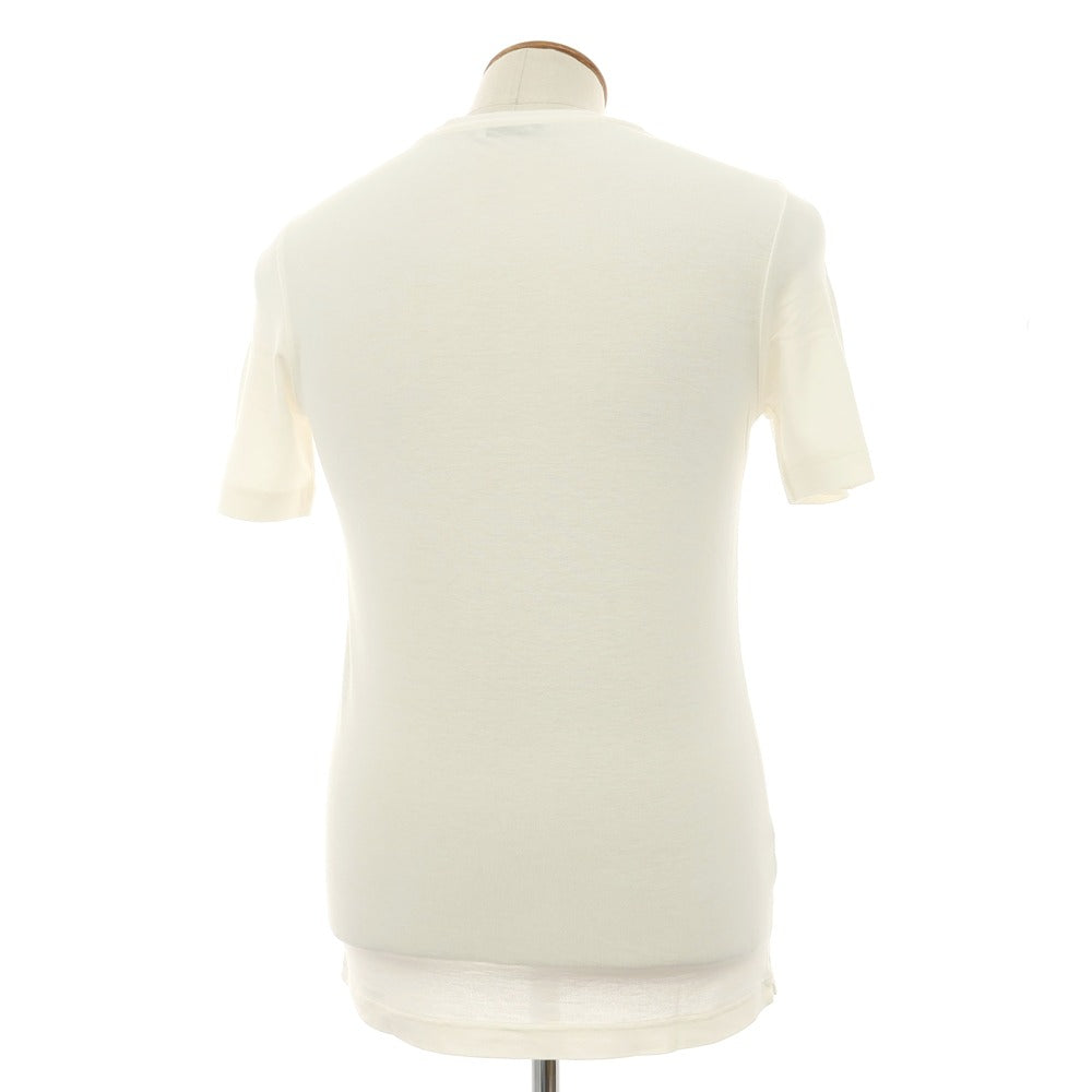 【中古】フィリッポ デ ローレンティス FILIPPO DE LAURENTIIS クレープコットン クルーネック 半袖Ｔシャツ アイボリー【サイズ46】【 状態ランクA 】【 メンズ 】