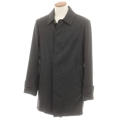 【中古】イザイア ISAIA カシミヤ ステンカラーコート チャコールグレー【 48 】【 状態ランクB 】【 メンズ 】