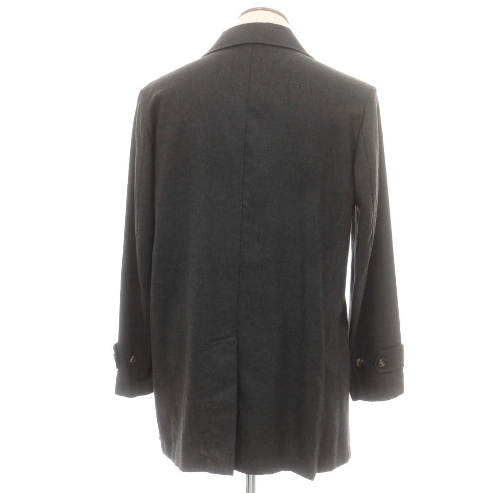 【中古】イザイア ISAIA カシミヤ ステンカラーコート チャコールグレー【 48 】【 状態ランクB 】【 メンズ 】