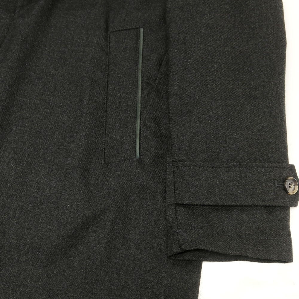 【中古】イザイア ISAIA カシミヤ ステンカラーコート チャコールグレー【 48 】【 状態ランクB 】【 メンズ 】