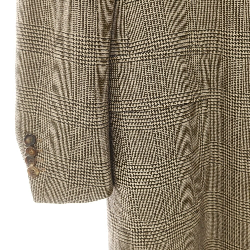 【中古】チェーザレ アットリーニ Cesare Attolini ウール チェック チェスターフィールドコート ベージュxブラック【 48 】【 状態ランクB 】【 メンズ 】