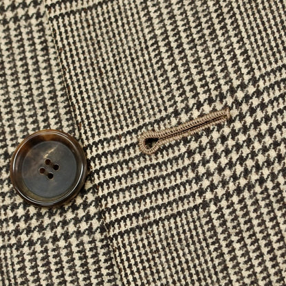 【中古】チェーザレ アットリーニ Cesare Attolini ウール チェック チェスターフィールドコート ベージュxブラック【 48 】【 状態ランクB 】【 メンズ 】