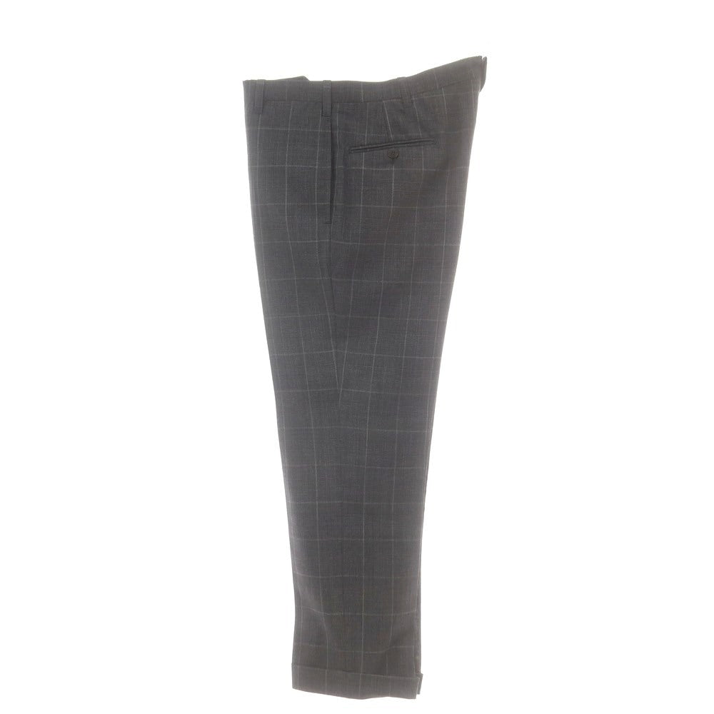 【中古】チェーザレ アットリーニ Cesare Attolini ウール チェック 3つボタンスーツ グレーxライトグレー【 上46/下44 】【 状態ランクB 】【 メンズ 】