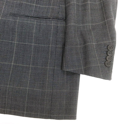 【中古】チェーザレ アットリーニ Cesare Attolini ウール チェック 3つボタンスーツ グレーxライトグレー【 上46/下44 】【 状態ランクB 】【 メンズ 】